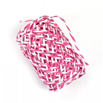 Motúz papierový ružovo-biely, 10 m