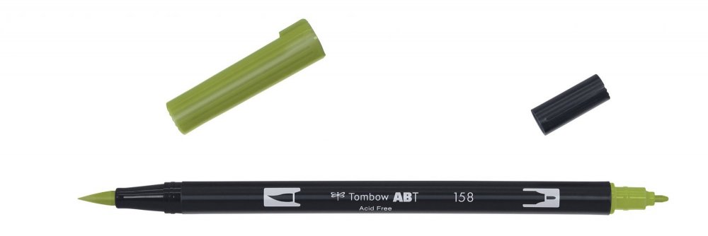 Tombow ABT akvarelový Dual Brush Pen, dark olive 158 