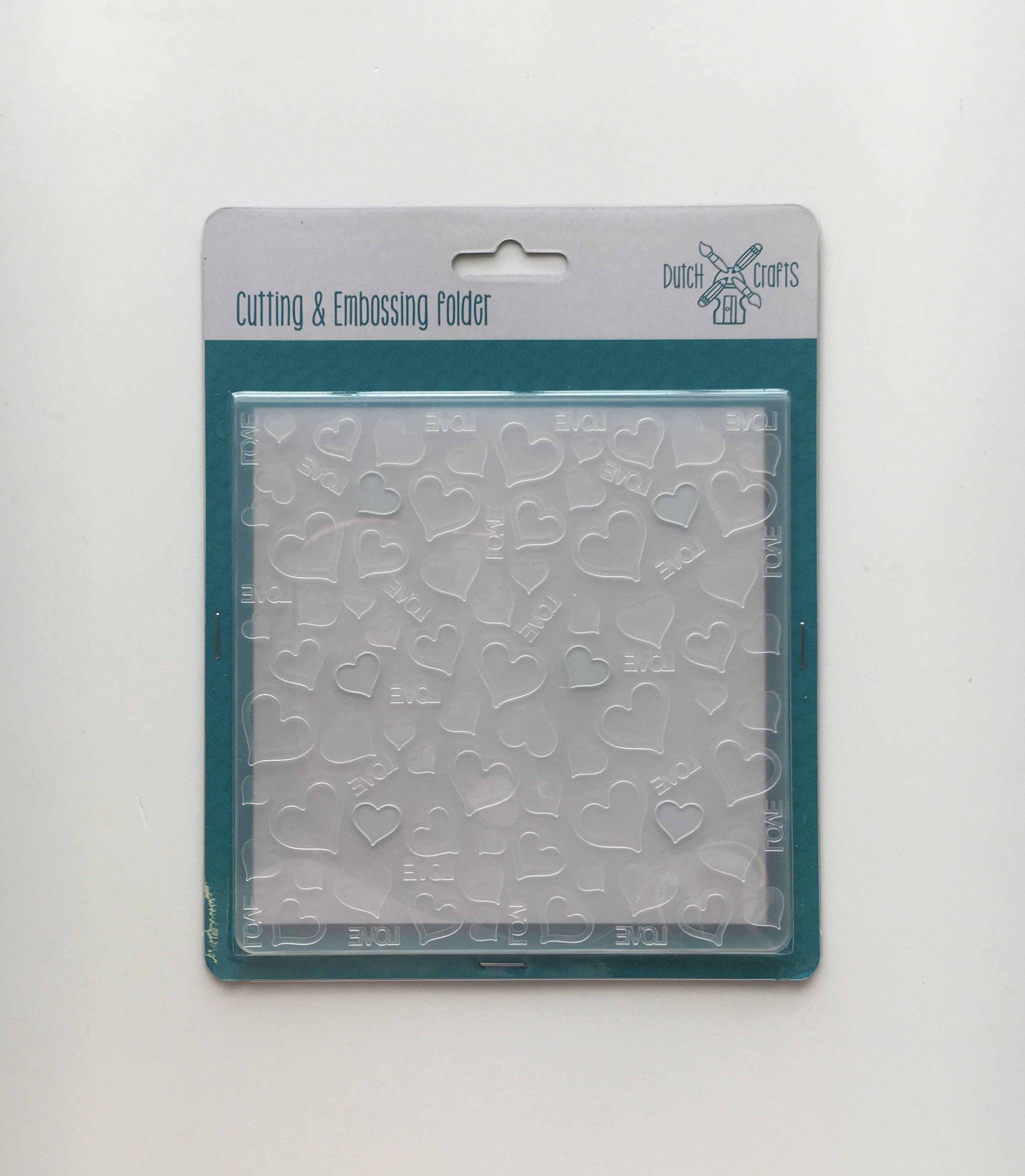 Embosovacia kapsa s vyrezávacou šablónou, Srdiečka a nápis Love