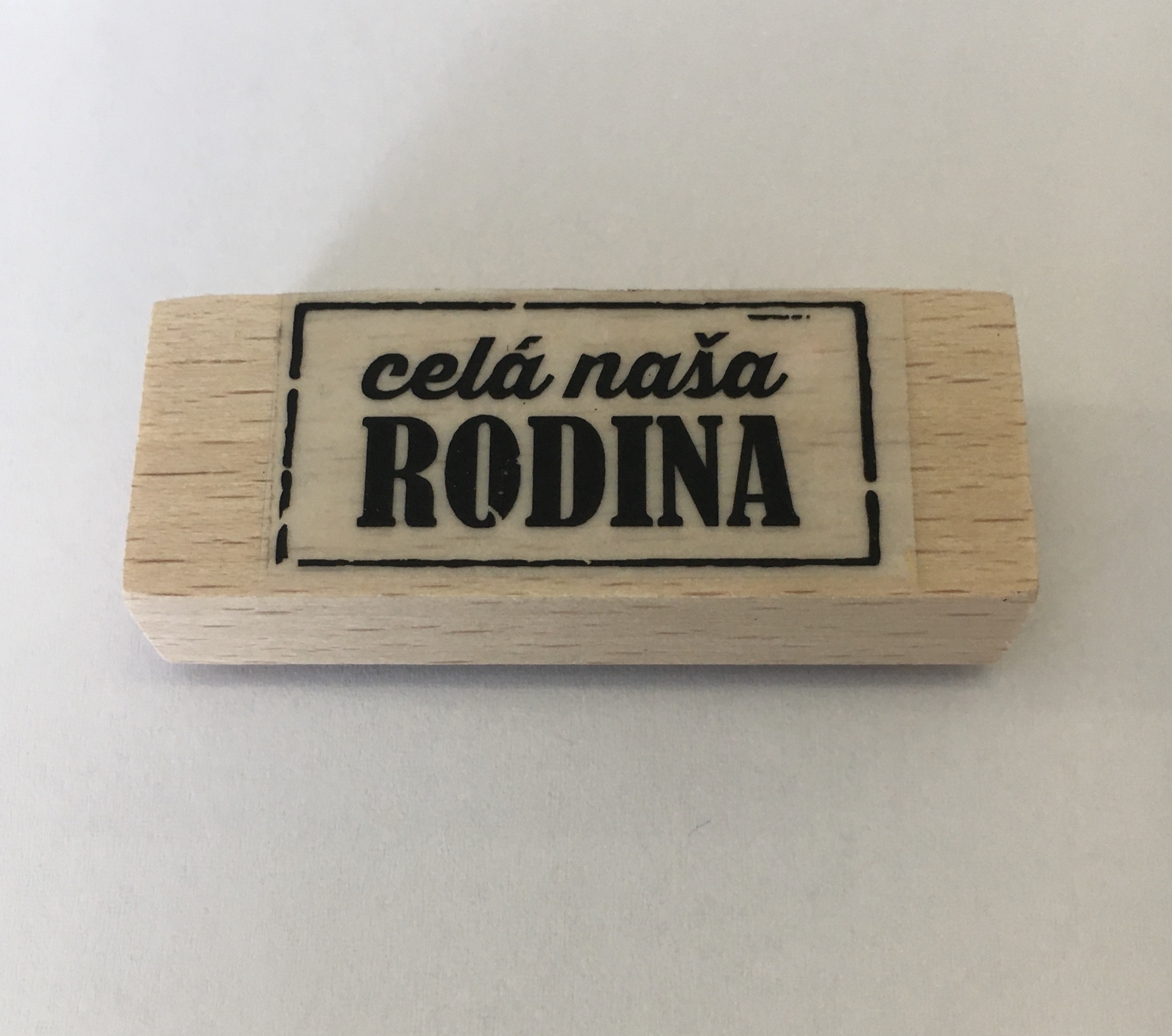 Pečiatka Celá naša rodina - keta, 40 x 20mm
