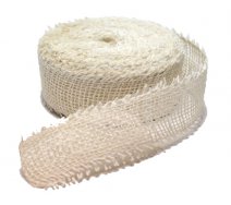 Jutová stuha šírka 4cm, biela