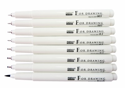 Popisovač Marvy liner brush čierny  0,03 mm
