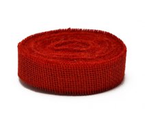 Jutová stuha 4cm šírka,červená