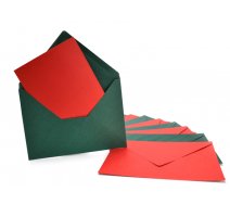 Sada prianí s obálkou, C6, červená a zelená, 10 ks