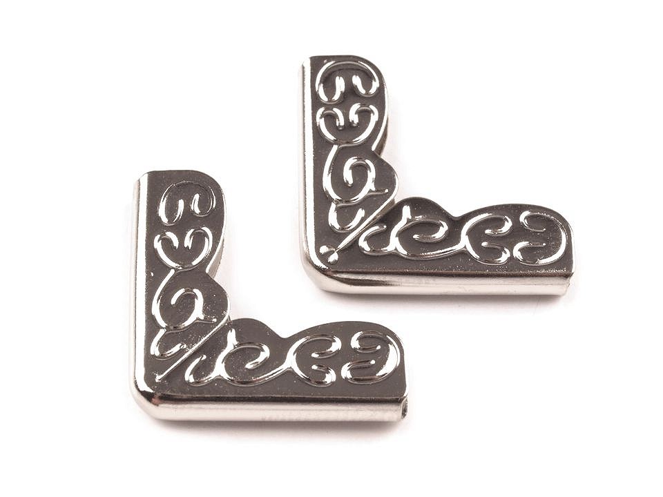 Kovový rožok 16x16mm, ornament, cena za pár