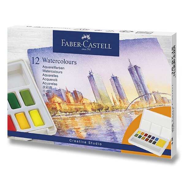 Akvarelové farby Faber Castell 12ks, sada