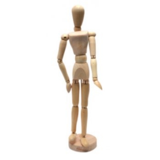 Drevený pohyblivý model žena, 30cm