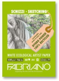 Skicár ekologický biely A4, 120g,  80 listov