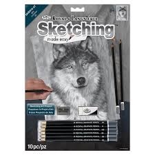 Kreatívna skicovacia sada s predlohou- vlk