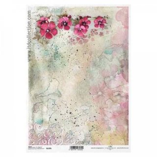 Ryžový papier na decoupage, A4,kvety akvarel