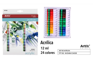 Akrylové farby Artix - sada 24x12ml