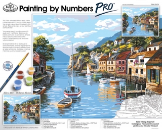 Maľovanie podľa čísel, plátno - Domy na pobreží 40x50cm