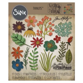 SIZZIX Vyrezávacie kovové šablóny Thinlits - kvetinky 15ks