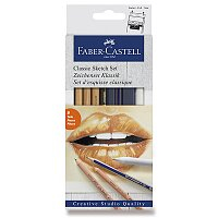 Sada umeleckých ceruziek Faber Castell Clasic, teracota + roztieratko, 6ks