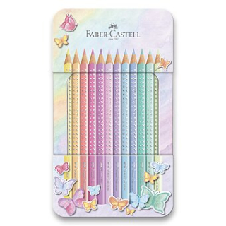 Farebné pastelky Faber Castell Sparkle, pastelové v plechu, 12ks