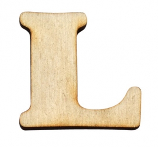 Dřevěný výřez písmeno L, 4 x 4 cm